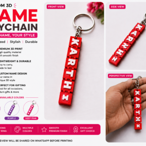 3D Printed Name Chain Keychain