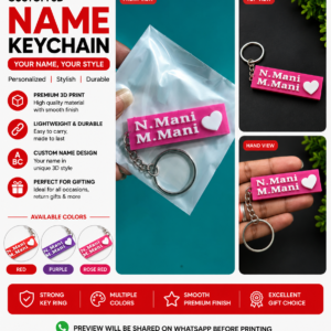 Custom Couple Name Keychain with Heart